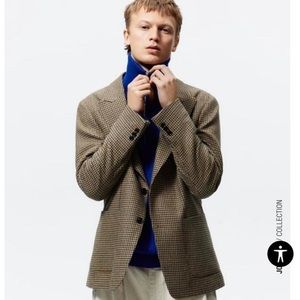 Zara mens houndstooth blazer 
fits so nicely over dresses and tops